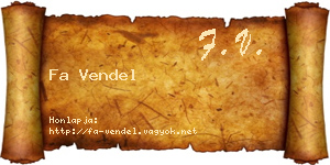 Fa Vendel névjegykártya